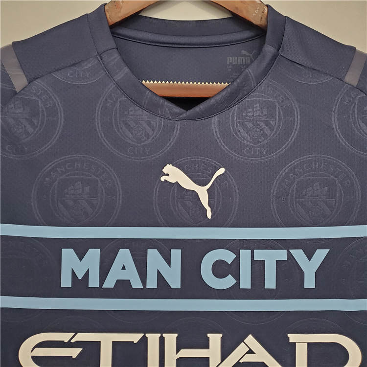Manchester City 21-22 Third Navy Soccer Jersey Football Shirt - Click Image to Close